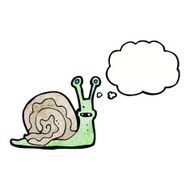 cartoon snail with thought bubble N34