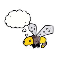 cartoon bee with thought bubble N32