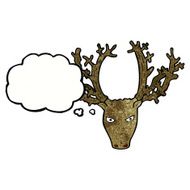 cartoon stag head with thought bubble N5
