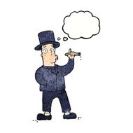 cartoon smoking gentleman with thought bubble N10