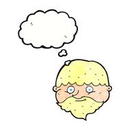 cartoon bearded man with thought bubble N48