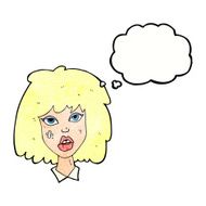 cartoon woman with bruised face thought bubble N9