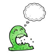 cartoon gross ghost with thought bubble N46