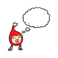 cartoon funny christmas creature with thought bubble N22