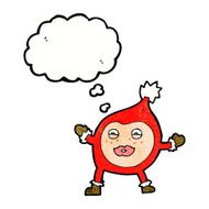 cartoon funny christmas creature with thought bubble N24