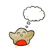 cartoon robin with thought bubble N36