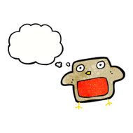 cartoon robin with thought bubble N37