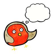 cartoon robin with thought bubble N38