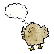 cartoon bird with thought bubble N275