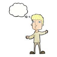 cartoon curious man with thought bubble N67