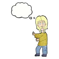 cartoon mustache man with thought bubble N9