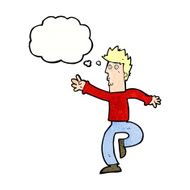 cartoon urgent man with thought bubble N10