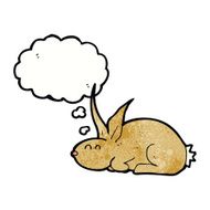 cartoon rabbit with thought bubble N91
