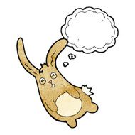 funny cartoon rabbit with thought bubble N13