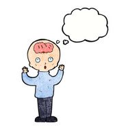 cartoon genius with thought bubble N10