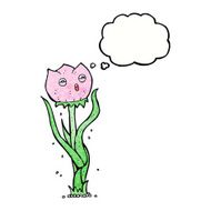 cartoon flower with thought bubble N37