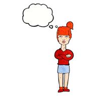 Cartoon Annoyed Woman With Thought Bubble N187