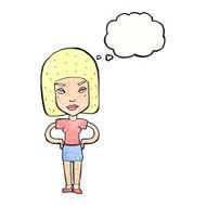 Cartoon Annoyed Woman With Thought Bubble N188