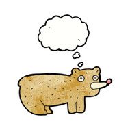 funny cartoon bear with thought bubble N48
