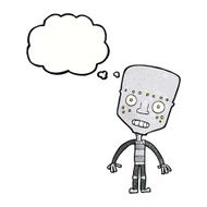 cartoon robot with thought bubble N187