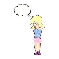 Cartoon Annoyed Woman With Thought Bubble N189