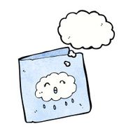 cartoon card with cloud pattern thought bubble N3
