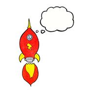 cartoon spaceship with thought bubble N33