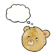 cartoon teddy bear face with thought bubble N19
