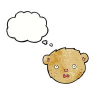 cartoon teddy bear face with thought bubble N20