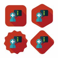 medical speech flat icon with long shadow N10