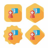 medical speech flat icon with long shadow N11