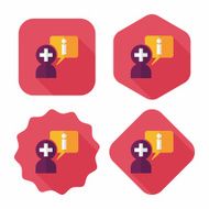 medical speech flat icon with long shadow N12