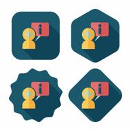 medical speech flat icon with long shadow N13