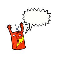 cartoon soda can character with speech bubble N12