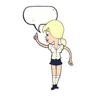 cartoon girl with idea speech bubble N23