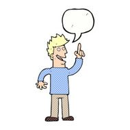 cartoon man with great new idea speech bubble N12