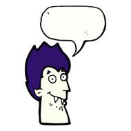 cartoon vampire head with speech bubble N45