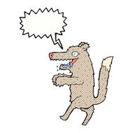 cartoon big bad wolf with speech bubble N5
