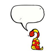 cartoon snake with speech bubble N76