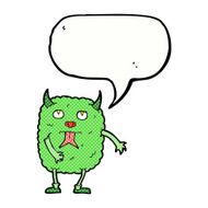 funny cartoon monster with speech bubble N34