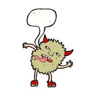funny cartoon monster with speech bubble N36