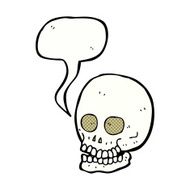 cartoon skull with speech bubble N34
