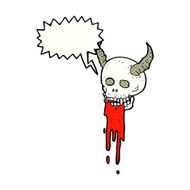 cartoon spooky halloween skull with speech bubble N11