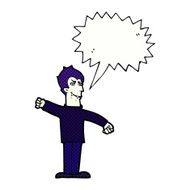 cartoon vampire man with speech bubble N132
