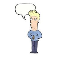 cartoon jaded man with speech bubble N19