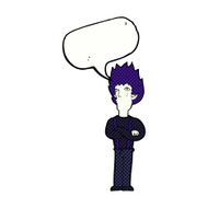 cartoon vampire man with speech bubble N133