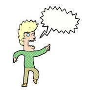 cartoon terrified man with speech bubble N243