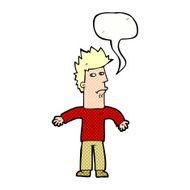 cartoon confused man with speech bubble N44