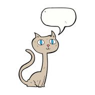 cartoon cat with speech bubble N47