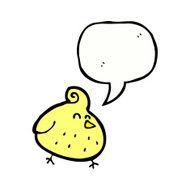 cartoon bird with speech bubble N298